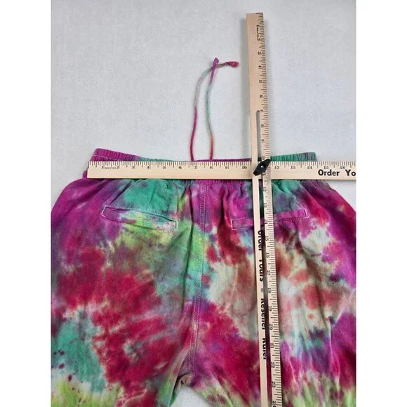 Tie-Dye Jogger Pants Sound Style M Linen Blend Elastic Waist - Picture 6 of 7